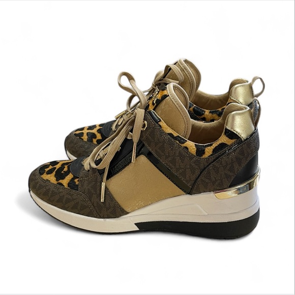 Georgie Logo Jacquard and Printed Calf Hair Trainer - Picture 6 of 9